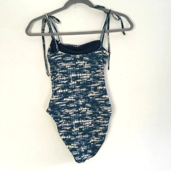 Faherty x Onia Tie Dye One Piece Shoulder Tie Swimsuit - Picture 5 of 7